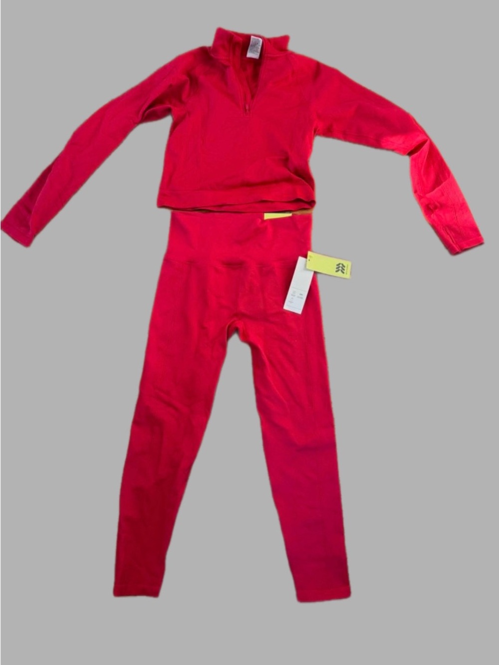 all in motion Bright Red Quarter Zip Top & Leggings Set